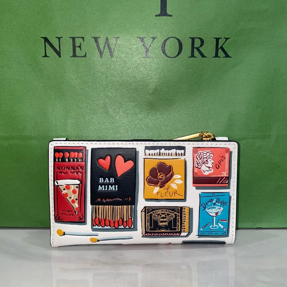 kate spade White Multi Printed Zip Wallet - Picture 3 of 5